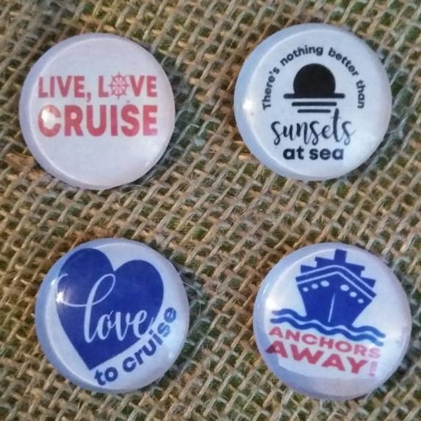 Love To Cruise Magnets - Ship Faced Magnets -Anchors Away Magnets - Vacation Magnets - Refrigerator Magnets - Carnival Cruiser Magnets