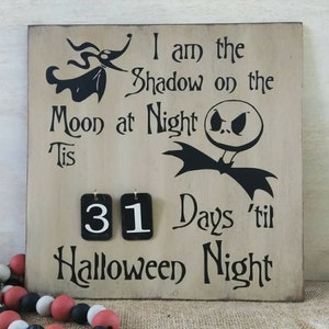 Halloween Countdown Sign - Days Till Halloween Sign - Halloween Sign - Spooky Sign - Creepy Sign - FREE SHIPPING