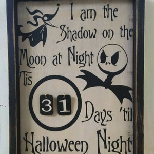Halloween Countdown Sign - Days Till Halloween Sign - Halloween Sign - Spooky Sign - Creepy Sign - FREE SHIPPING