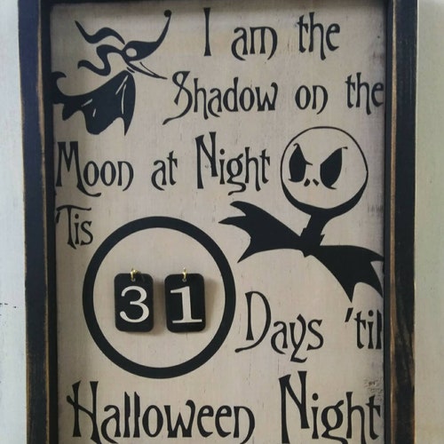 Halloween Countdown Sign Days Till Halloween Sign  Etsy