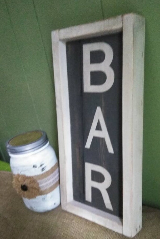 Vertical Bar Sign Wood Sign Coffee Bar Sign Farmhouse Etsy