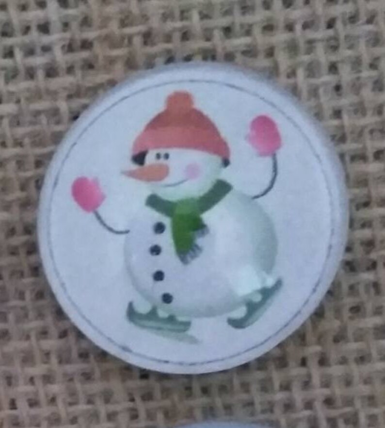 Snowman Magnets Christmas Magnets Sledding Magnets - Etsy