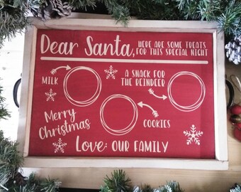 Personalized Santa Treat Tray - Rustic Christmas Decor