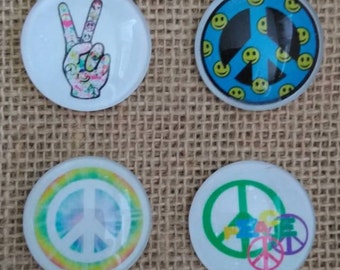 Hippie Magnets - Peace Sign Magnets - Tie Dye Magnets - Love Magnets - Refrigerator Magnets - Birthday Gift - FREE SHIPPING