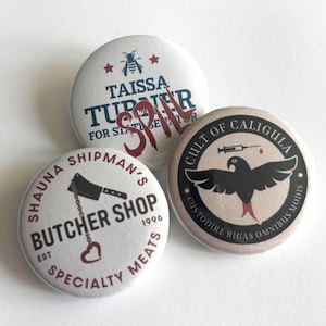 Yellowjackets Buttons (Shauna Shipman, Caligula, and Taissa Turner) 1.25&quot;