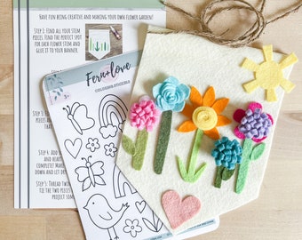 Kids Activity | Craft Kit: Made By Fern+Love | Make It Yourself Kit | Felt DIY Kit | Felt Kids Crafts | Garden Banner