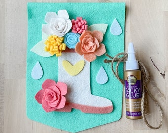 Spring Showers Flowers Kids Activity | Craft Kit: Made By Fern+Love | Make It Yourself Kit | Felt DIY Kit | Felt Kids Crafts | Spring Banner