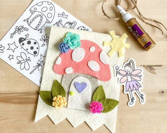 Kids Fairy Activity | Craft Kit: Made By Fern+Love | Make It Yourself Kit | Felt DIY Kit | Felt Kids Crafts | Fairy House Banner