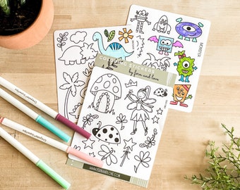 Color Your Own Stickers: Made By Fern+Love -Create Your Own Bundle | Kids Activity | Kids Crafting | Coloring | Arts and Crafts For Kids