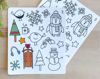 Color Your Own Stickers -Winter | 2 Sheets |Kids Activity | Color Me Stickers | Kids Crafting | Coloring | Arts and Crafts For Kids