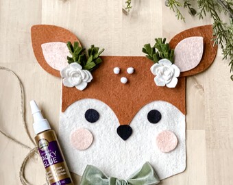 Holiday Kids Activity | Deer Craft Kit: Made By Fern+Love | Deer Banner | Make It Yourself Kit | Felt DIY Kit | Felt Kids Crafts