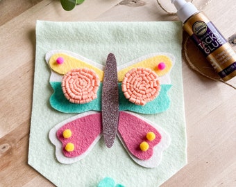 Kids Activity | Craft Kit: Made By Fern+Love | Butterfly Banner | Make It Yourself Kit | Felt DIY Kit | Felt Kids Crafts |