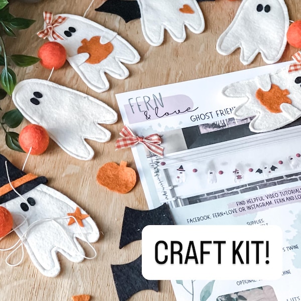 Ghost Friend Garland Craft Kit- Halloween Craft! | DIY Kit | Halloween Decor | Home Decor