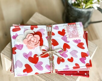 Fabric Love Letter Envelopes  (Love Notes) | Felt Flower Envelope | Valentines Decor | Tiered Tray Decor