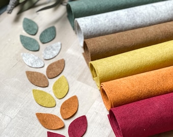 Fall Leaf Favorites Wool Blend Felt Sheets - Limited Edition | 9x12 Felt Sheet or 18x12 Felt Sheet | Wool Felt