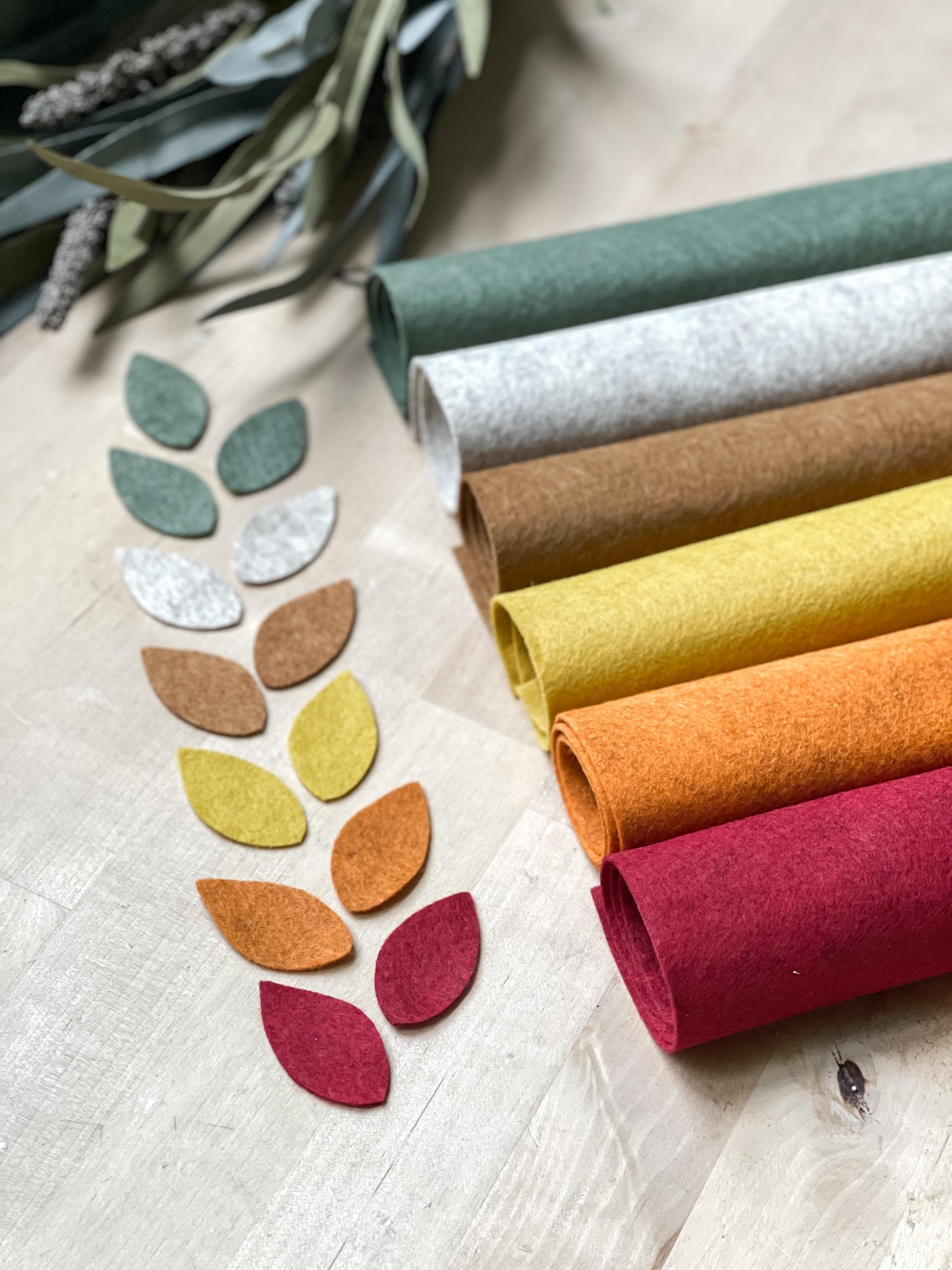 Fall Leaf Favorites Wool Blend Felt Sheets - Limited Edition | 9x12 Felt Sheet or 18x12 Felt Sheet | Wool Felt