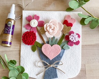 Valentines Kids Activity | Craft Kit: Made By Fern+Love | Make It Yourself Kit | Felt DIY Kit | Felt Kids Crafts | Flower Banner