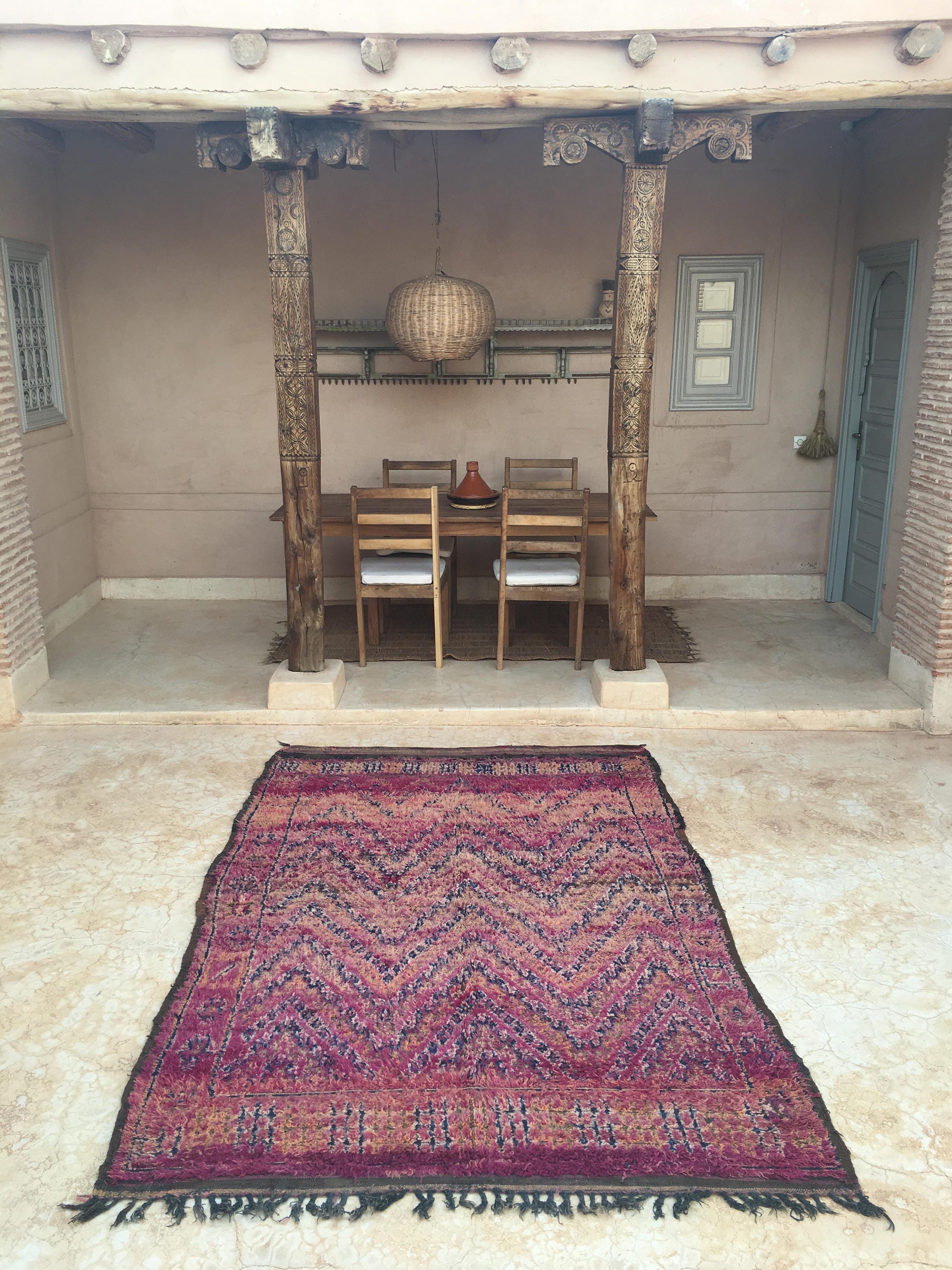ARDEN 5'6 X 8'7 Moroccan Vintage Beni Ourain Azilal Boucherouite