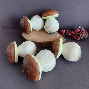 Steinpilze Boletus edulis Weihnachtsbaum Dekoration Spuncotton Ornamente Wohnkultur Hängepilz Rustikale Geschenkidee