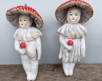 Gesponnene Baumwolle Fliegenpilz Figur Fliegenpilz Vintage Stil Filzpilz Figur Tiny Kinder Fliegenpilz