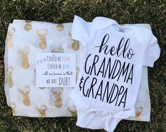 Download Hello Grandma And Grandpa Pregnancy Announcement Gifts Mimbarschool Com Ng