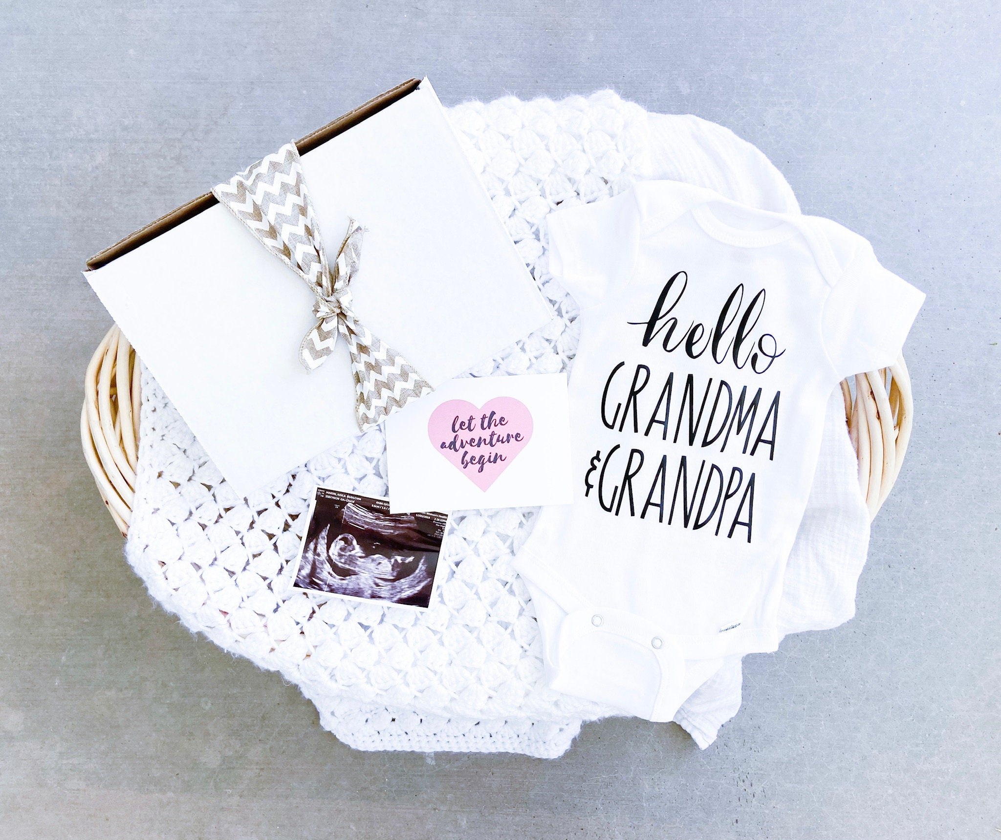Download Custom Gift Box Grandma And Grandpa Pregnancy Announcement Etsy