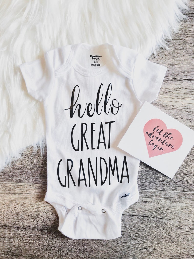 Hello Great Grandma Pregnancy Announcement Onesie® Gift for Etsy