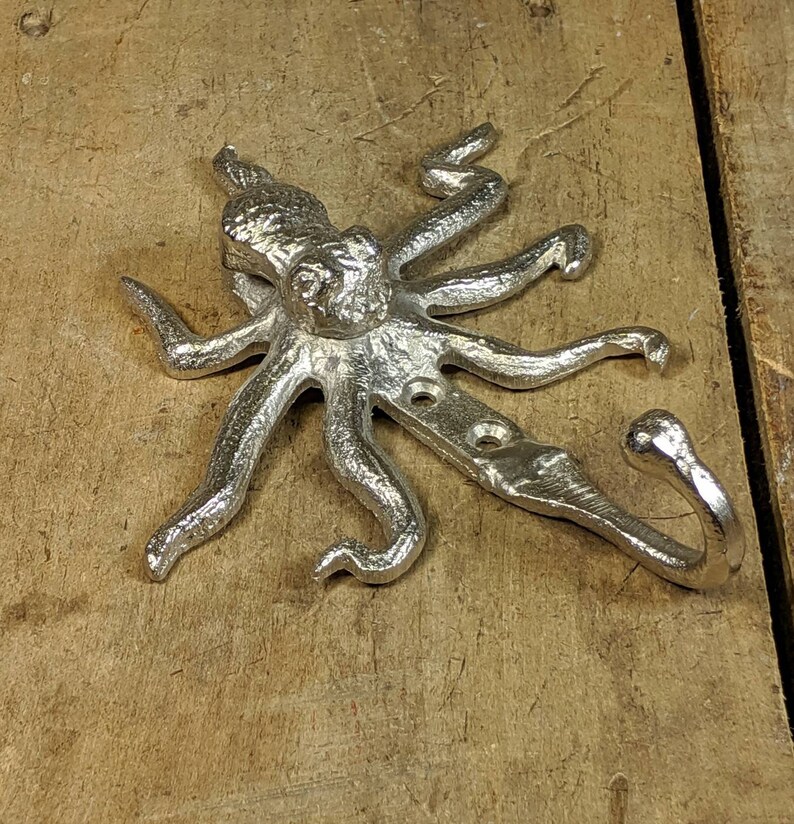 Nickel Octopus Coat Hook Etsy
