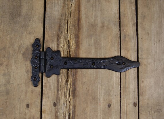 Large Ornate Cast Iron Barn Door Hinge Etsy
