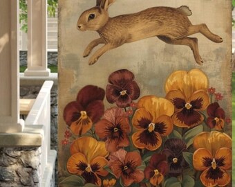 Leaping Rabbit 28"x40" Yard Flag