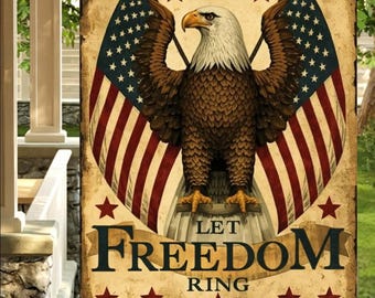 Patriotic Let Freedom Ring 28"x40" Yard Flag