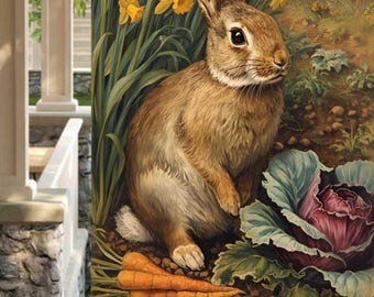 Garden Rabbit 28"x40" Yard Flag