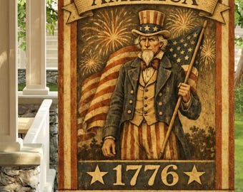 Patriotic Uncle Sam 28"x40" Yard Flag