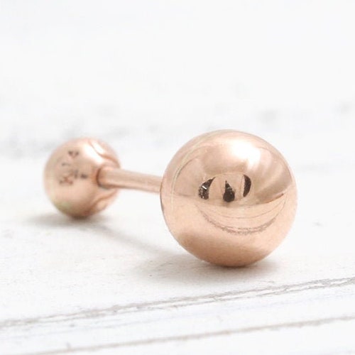 14K or 18K shops Solid Gold 6mm Ball Dot Cartilage, Conch, Helix, Lobe Piercing Earring- 16g, 18g/ 1pcs