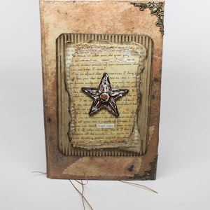 WINTER 1 - A 6 x 9 Mixed Media Junk Journal, Fabric covered Hardcover