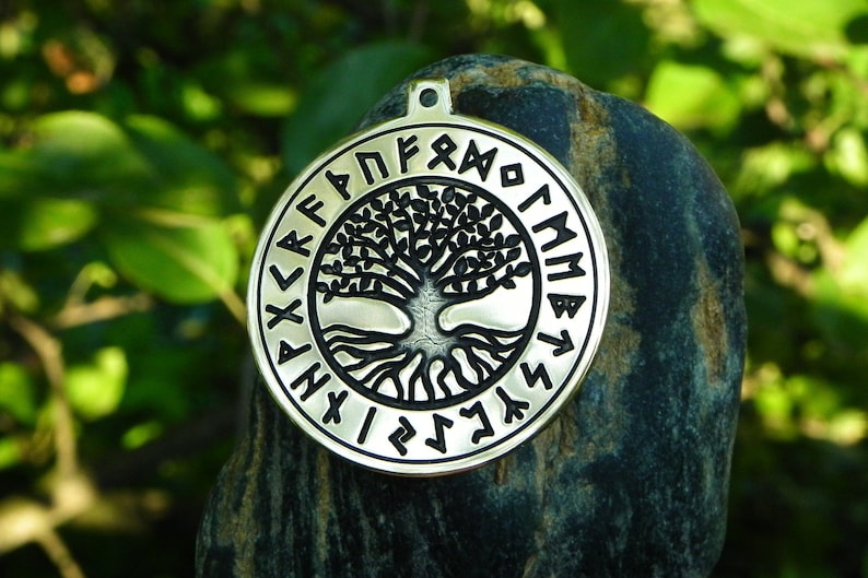Collana Pentagramma E Yggdrasil FaithHeart - Ciondolo Albero Della Vita Mitologia Norrena, Acciaio Inox - Foto 5