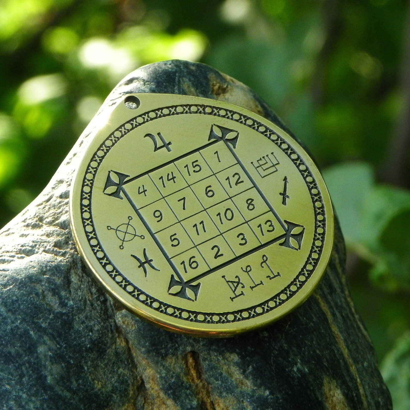 Jupiter magic square Jupiter necklace occult jewelry Etsy