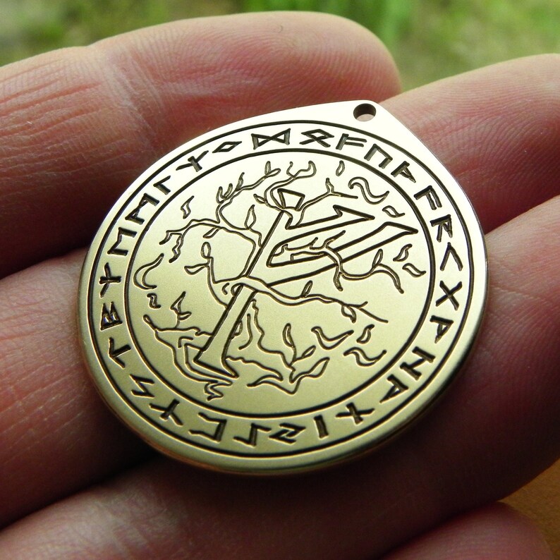 Fehu Rune Talisman Rune Pendant Viking Necklace Nordic Necklace For Him - 
