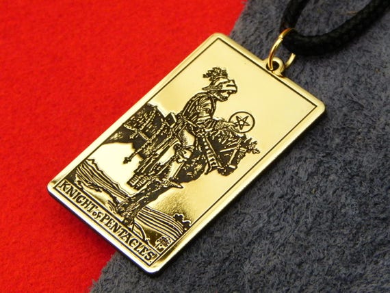 Pendant or Wallet insert card Knight of Cups Tarot card Amulet