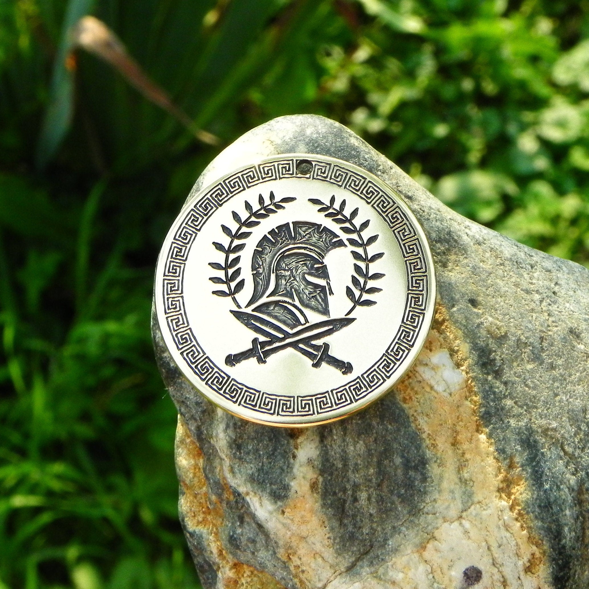 Symbol Des Griechischen Kriegsgottes Ares Talisman Messing Etsy