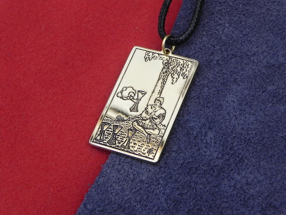 Pendant or Wallet insert card Knight of Cups Tarot card Amulet