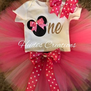 First Birthday Tutu, Minnie Mouse Birthday Outfit, Minnie Mouse tutu.
