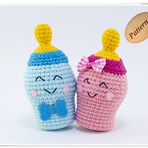 Crochet Baby Bottle Pattern/Crochet Baby Shower Gift Idea/Amigurumi Baby Bottle Tutorial/Amigurumi Baby Bottle PDF/DIY Baby Shower Gift