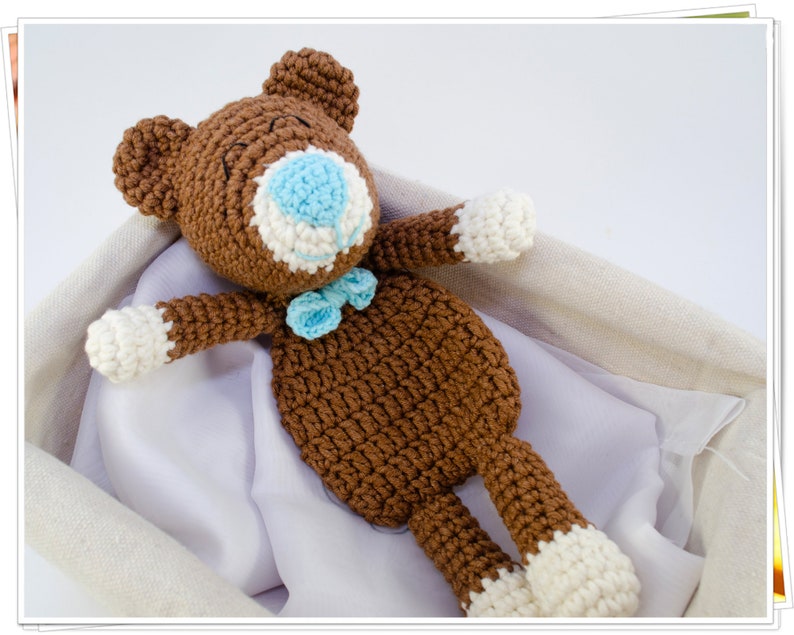 Crochet Bear and Bunny Baby Lovey PDF Pattern/Crochet Teddy Bear Snuggler/Crochet Bunny Snuggler/Crochet Security Blanket/Ragdoll Pattern image 6