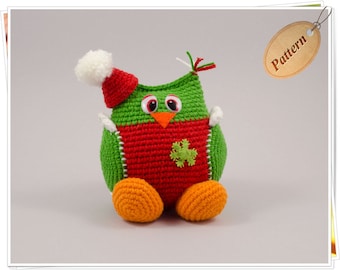 Crochet Owl Pattern, Amigurumi Owl PDF, Christmas Owl PDF, Crochet Owl Tutorial, DIY Owl Toy, Handmade Owl Tutorial, Christmas Owl Gift