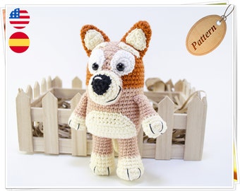 Crochet Brown Heeler Puppy/Amigurumi Heeler Pattern/Crochet Ganado Perro PDF/Crochet Perro Patrón/PDF Heeler Puppy/Crochet Bingo Tutorial