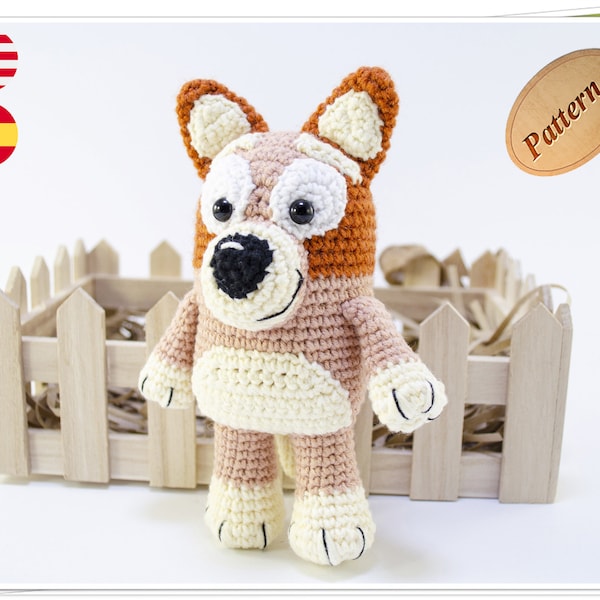 Crochet Brown Heeler Puppy/Amigurumi Heeler Pattern/Crochet Cattle Dog PDF/Crochet Dog Pattern/PDF Heeler Puppy/Crochet Bingo Tutorial