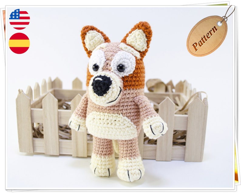 Crochet Brown Heeler Puppy/Amigurumi Heeler Pattern/Crochet Cattle Dog PDF/Crochet Dog Pattern/PDF Heeler Puppy/Crochet Bingo Tutorial image 1