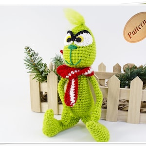Weihnachtsdieb PDF Häkelanleitung/Amigurumi Held der Weihnacht/Weihnachtsspielzeug häkeln/Weihnachtsbösewichtel häkeln/grüne Elfe häkeln