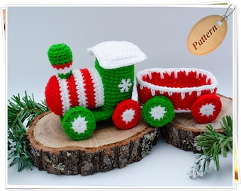 Patrón PDF de Tren Navideño a Crochet/Patrón de Tren Navideño Amigurumi a Crochet/Patrón de Tren Navideño a Crochet Paso a Paso